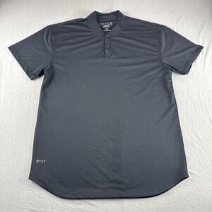 Bylt Drop Cut Stealth Polo Mens XL Black Performance Stretch Band Collar Golf